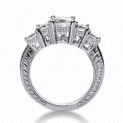 14 Karat White Gold  Cut Diamond Unique Engagement Ring 