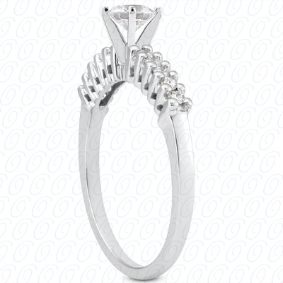 14 Karat White Gold  Cut Diamond Unique Engagement Ring 