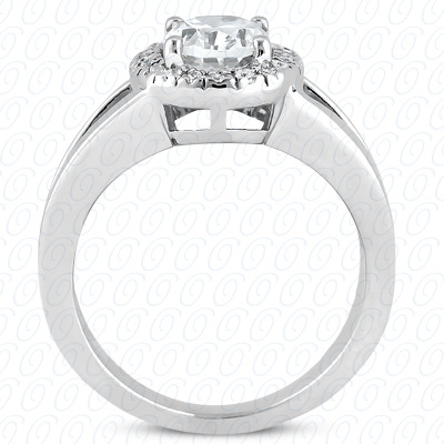 14 Karat White Gold  Cut Diamond Unique Engagement Ring 