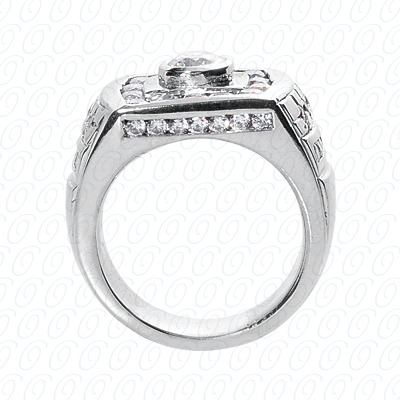 14 Karat White Gold  Cut Diamond Unique Engagement Ring 