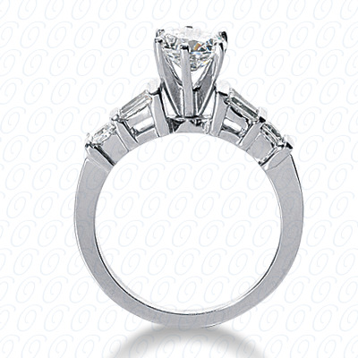 14 Karat White Gold  Cut Diamond Unique Engagement Ring 