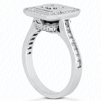 14 Karat White Gold  Cut Diamond Unique Engagement Ring 