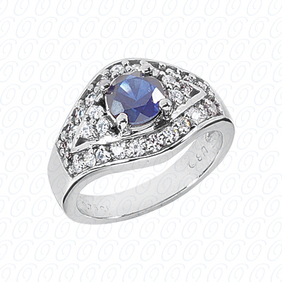 14 Karat White Gold  Cut Diamond Unique Engagement Ring 