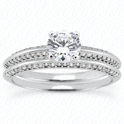 14 Karat White Gold  Cut Diamond Unique Engagement Ring 