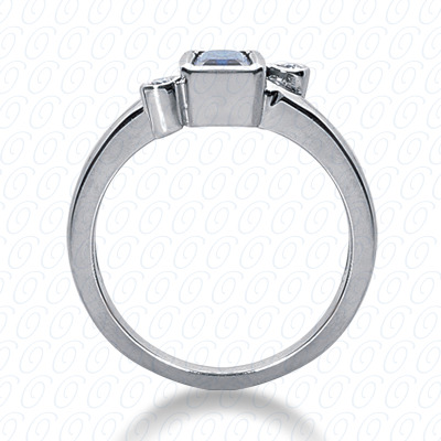 14 Karat White Gold  Cut Diamond Unique Engagement Ring 