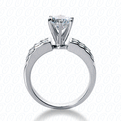 14 Karat White Gold  Cut Diamond Unique Engagement Ring 