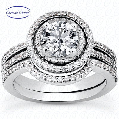0.43 CT. 14 Karat Pink Gold Halo Petite  Cut Diamond Engagement Ring Petite Style
