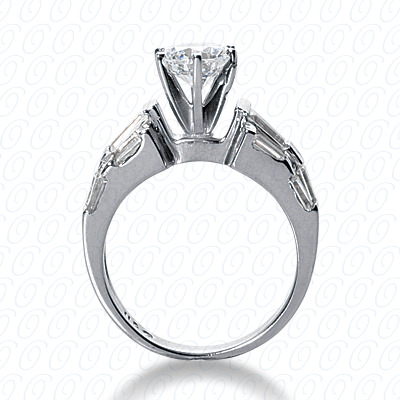 14 Karat White Gold  Cut Diamond Unique Engagement Ring 