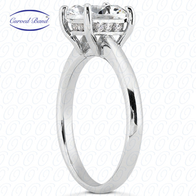 14 Karat White Gold  Cut Diamond Unique Engagement Ring 