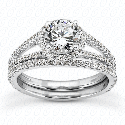 14 Karat White Gold  Cut Diamond Unique Engagement Ring 