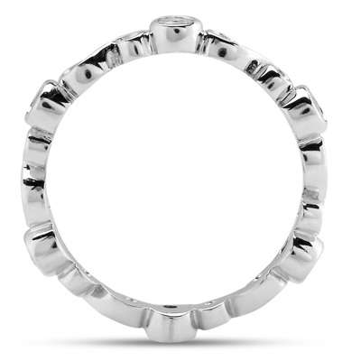 14 Karat White Gold  Cut Diamond Unique Engagement Ring 