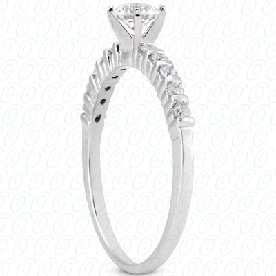 14 Karat White Gold  Cut Diamond Unique Engagement Ring 