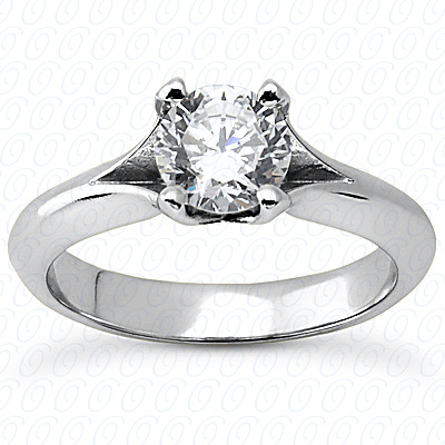 14 Karat White Gold  Cut Diamond Unique Engagement Ring 