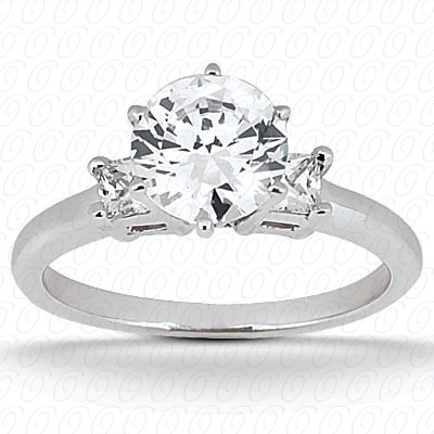 14 Karat White Gold  Cut Diamond Unique Engagement Ring 