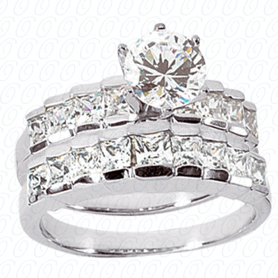 14 Karat White Gold  Cut Diamond Unique Engagement Ring 