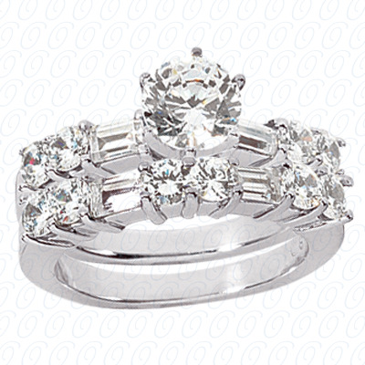 14 Karat White Gold  Cut Diamond Unique Engagement Ring 