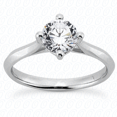 14 Karat White Gold  Cut Diamond Unique Engagement Ring 