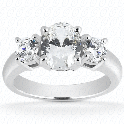 14KP Combination Cut Diamond Unique <br>Engagement Ring 0.20 CT. Three Stones Style