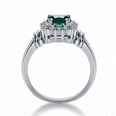 14 Karat White Gold  Cut Diamond Unique Engagement Ring 