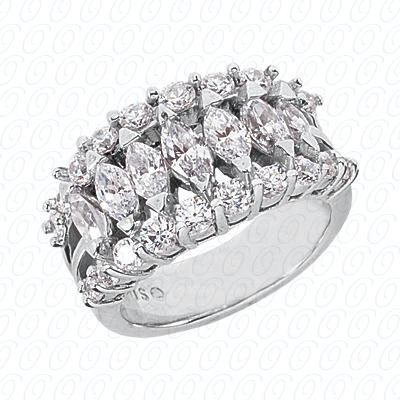 14 Karat White Gold  Cut Diamond Unique Engagement Ring 
