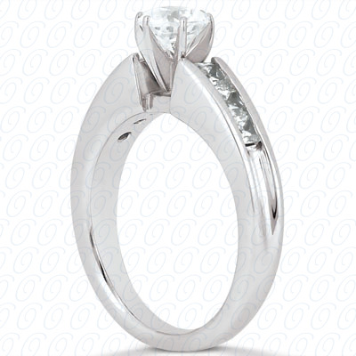 14 Karat White Gold  Cut Diamond Unique Engagement Ring 
