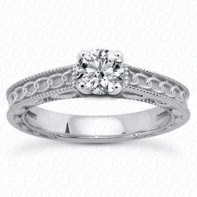 14 Karat White Gold  Cut Diamond Unique Engagement Ring 