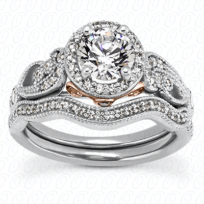 14 Karat White Gold  Cut Diamond Unique Engagement Ring 