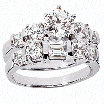 14 Karat White Gold  Cut Diamond Unique Engagement Ring 
