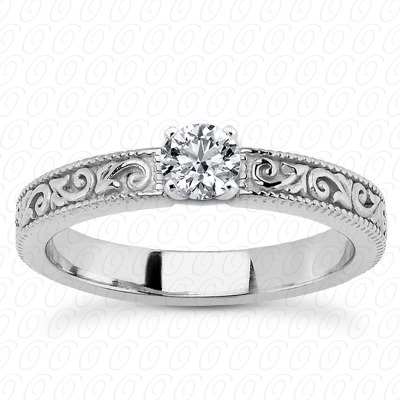 14 Karat White Gold  Cut Diamond Unique Engagement Ring 