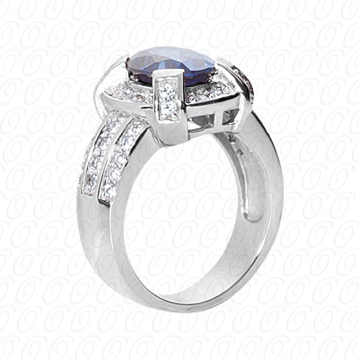 14 Karat White Gold  Cut Diamond Unique Engagement Ring 