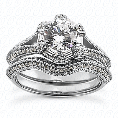 14 Karat White Gold  Cut Diamond Unique Engagement Ring 