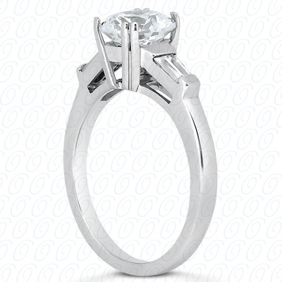 14 Karat White Gold  Cut Diamond Unique Engagement Ring 
