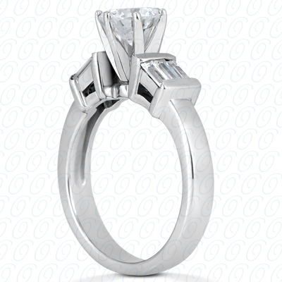 14 Karat White Gold  Cut Diamond Unique Engagement Ring 