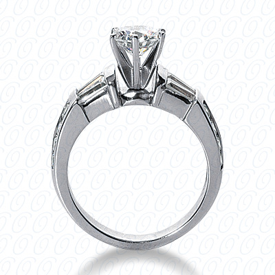14 Karat White Gold  Cut Diamond Unique Engagement Ring 