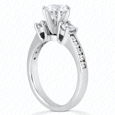 14 Karat White Gold  Cut Diamond Unique Engagement Ring 