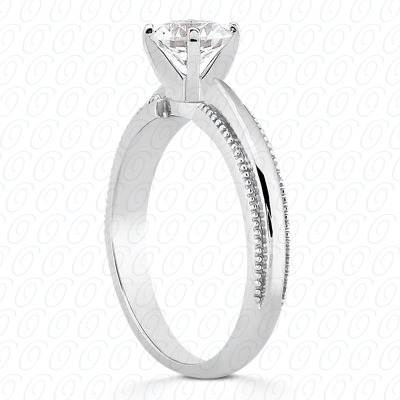 14 Karat White Gold  Cut Diamond Unique Engagement Ring 