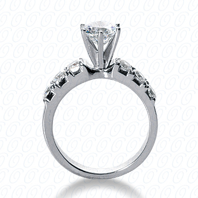14 Karat White Gold  Cut Diamond Unique Engagement Ring 