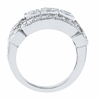 14 Karat White Gold  Cut Diamond Unique Engagement Ring 