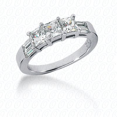 14 Karat White Gold  Cut Diamond Unique Engagement Ring 