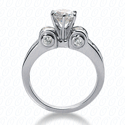 14 Karat White Gold  Cut Diamond Unique Engagement Ring 