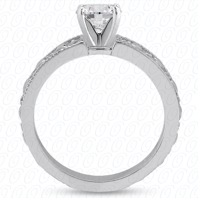 14 Karat White Gold  Cut Diamond Unique Engagement Ring 