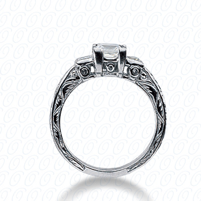 14 Karat White Gold  Cut Diamond Unique Engagement Ring 
