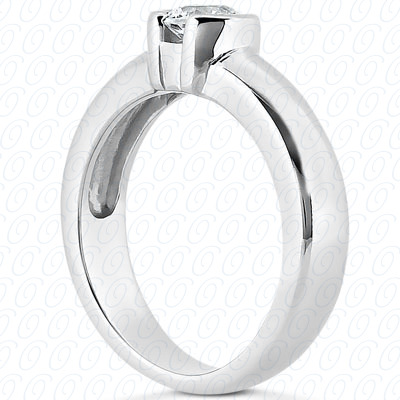 14 Karat White Gold  Cut Diamond Unique Engagement Ring 