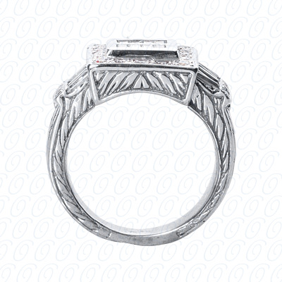14 Karat White Gold  Cut Diamond Unique Engagement Ring 