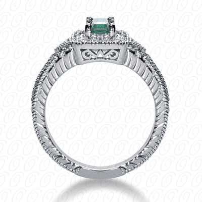 14 Karat White Gold  Cut Diamond Unique Engagement Ring 