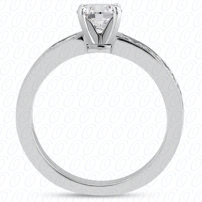 14 Karat White Gold  Cut Diamond Unique Engagement Ring 