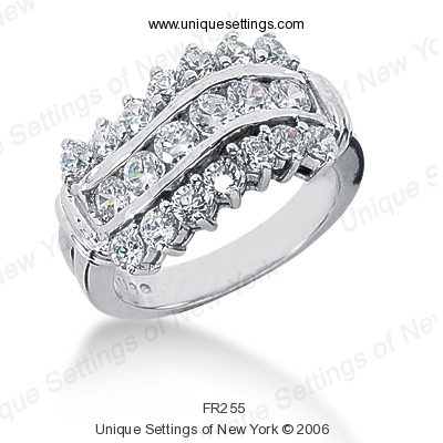 14 Karat White Gold  Cut Diamond Unique Engagement Ring 