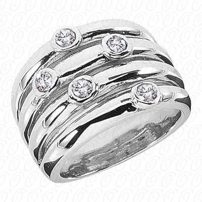 14 Karat White Gold  Cut Diamond Unique Engagement Ring 