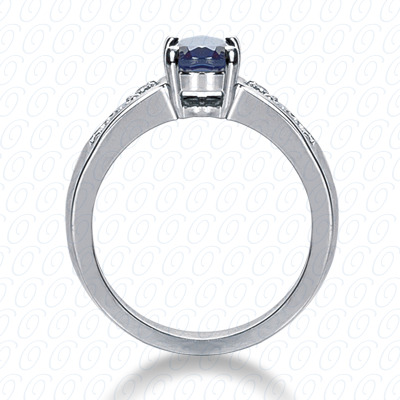 14 Karat White Gold  Cut Diamond Unique Engagement Ring 