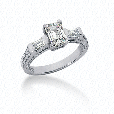 14 Karat White Gold  Cut Diamond Unique Engagement Ring 